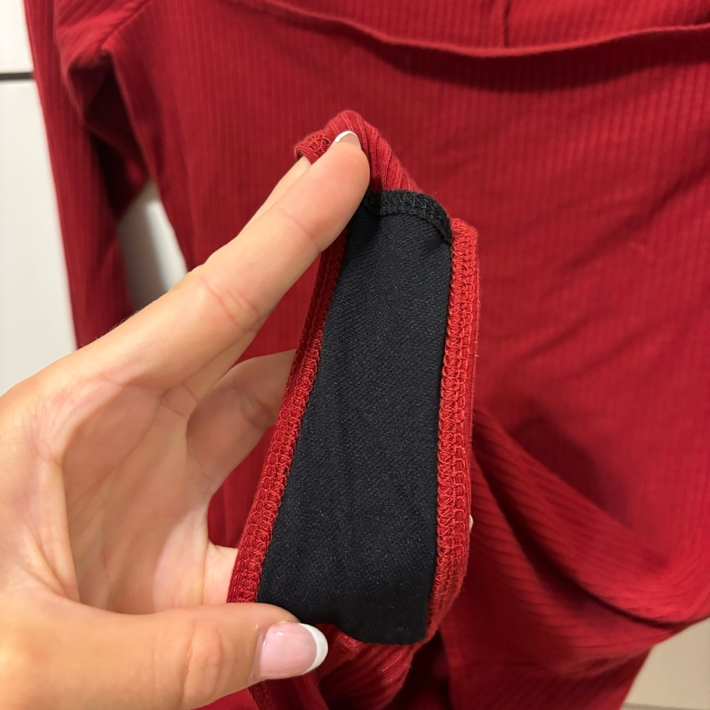 Reformation Red Square Neck Ribbed Bodysuit - Picture 7 of 7